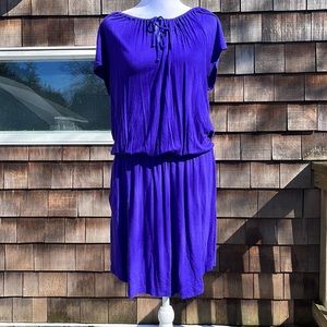 Joe Fresh Tee Shirt Dress with Elastic Waist, Drawstring Neckline & 2 Pockets.